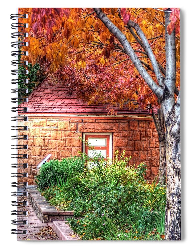 Round Spiral Notebook featuring the photograph Hut in Manitou Springs by Lanita Williams