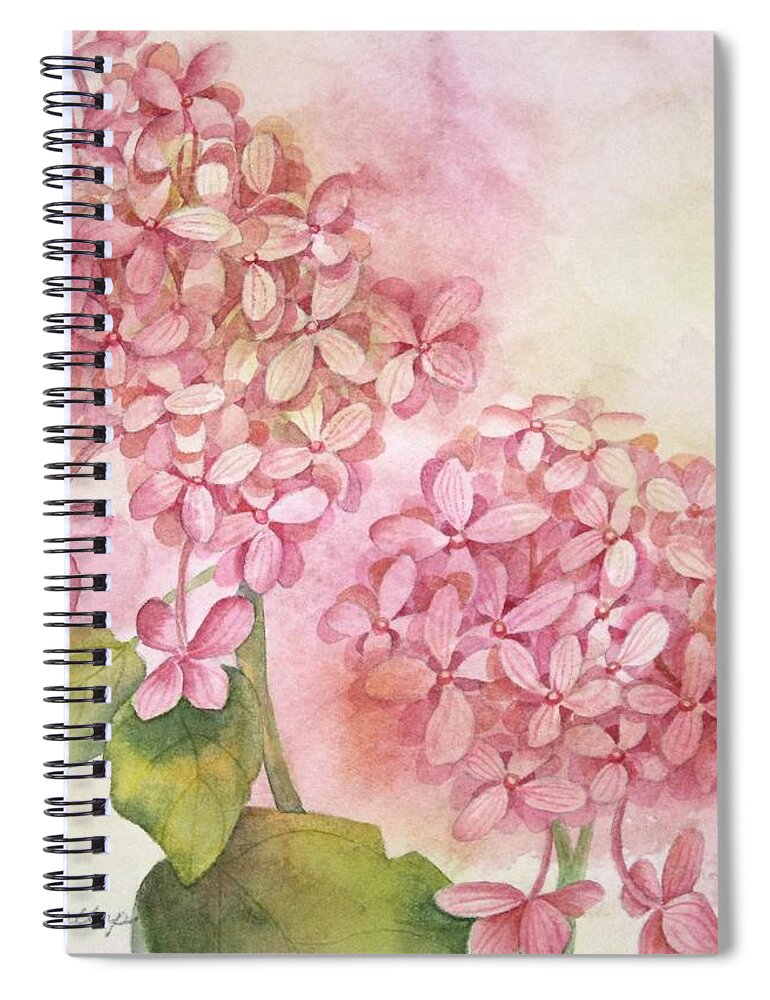 Hydrangea Spiral Notebook featuring the painting Hydrangea by Heather Gallup