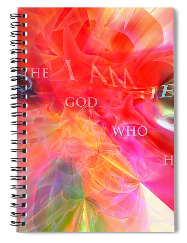Hotel Art Spiral Notebook featuring the digital art I AM the God Who Heals You by Margie Chapman