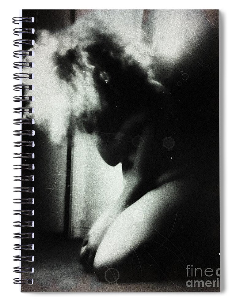 Dark Spiral Notebook featuring the photograph I Fear This Silent Rejection by Jessica S