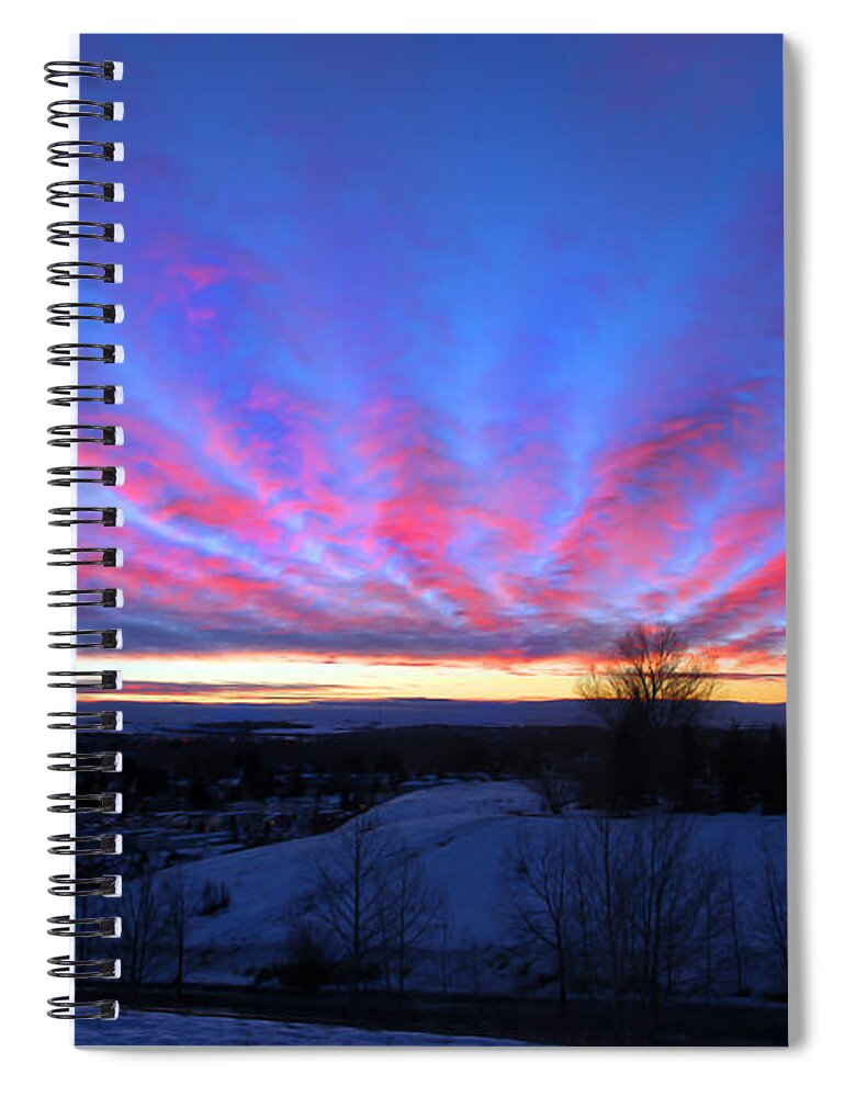 Cloud Spiral Notebook featuring the photograph I Miss The Sunsets Of Alberta by Al Bourassa