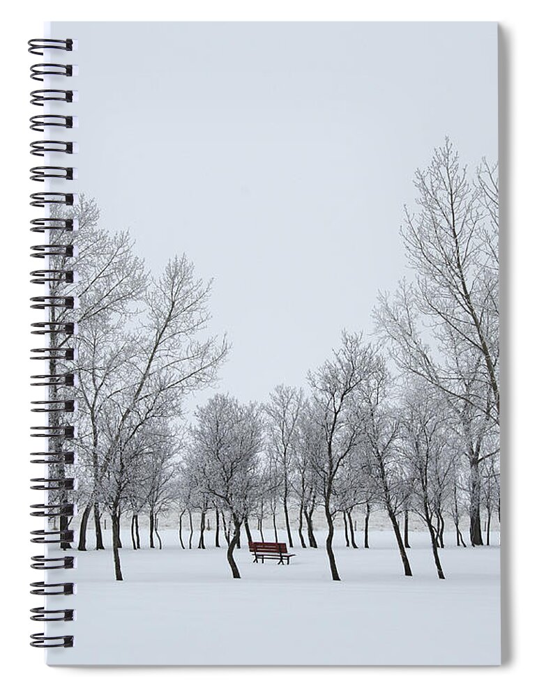 Manitoba Spiral Notebook featuring the photograph I Sit Alone by Sandra Parlow