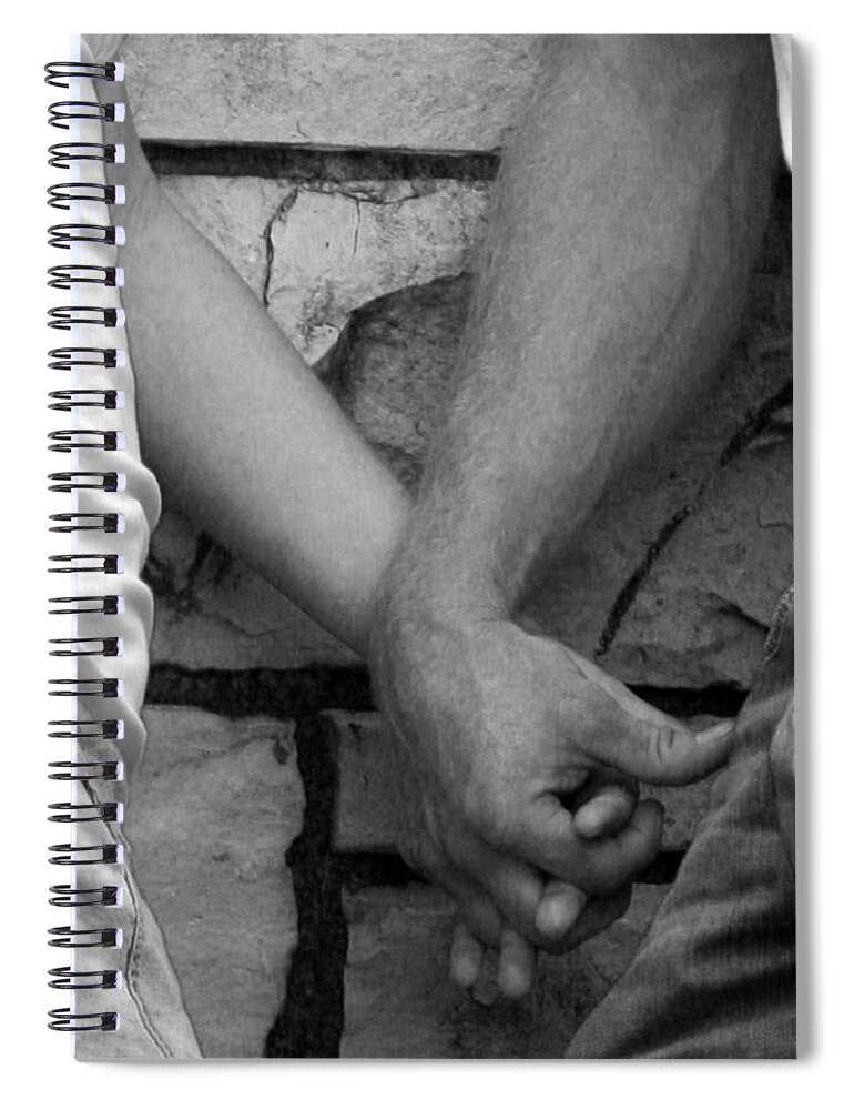 Hands Spiral Notebook featuring the photograph I Wanna Hold Your Hand by Lesa Fine