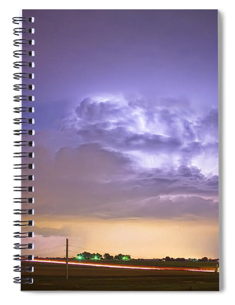 Lightning Spiral Notebook featuring the photograph I25 Intra-Cloud Lightning Strikes by James BO Insogna