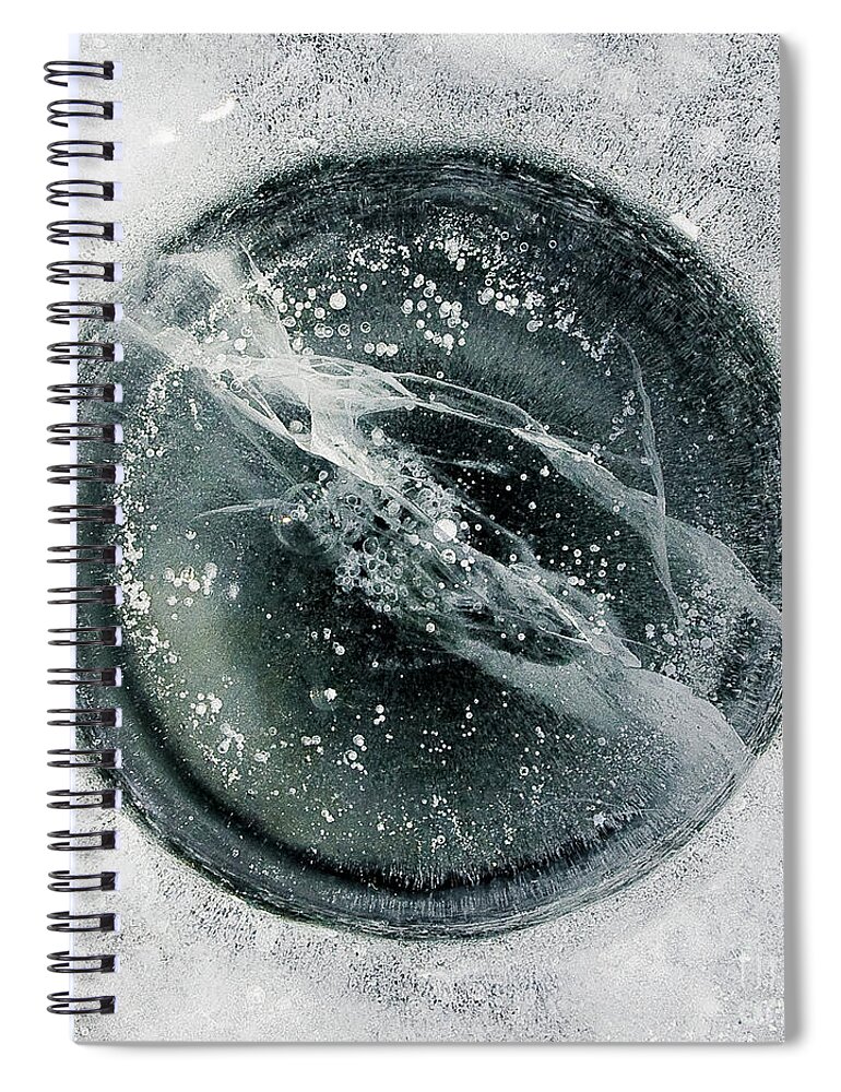 Ice Spiral Notebook featuring the photograph Ice Fishing Hole 8 by Steven Ralser