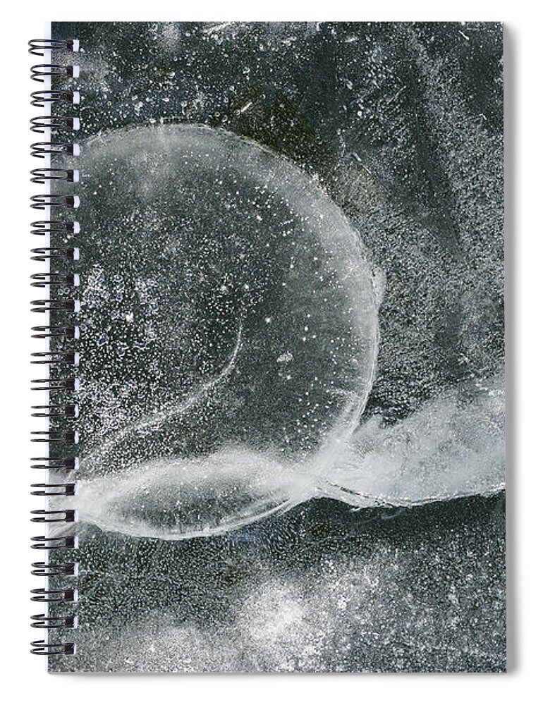 Ice Spiral Notebook featuring the photograph Ice fishing hole by Steven Ralser