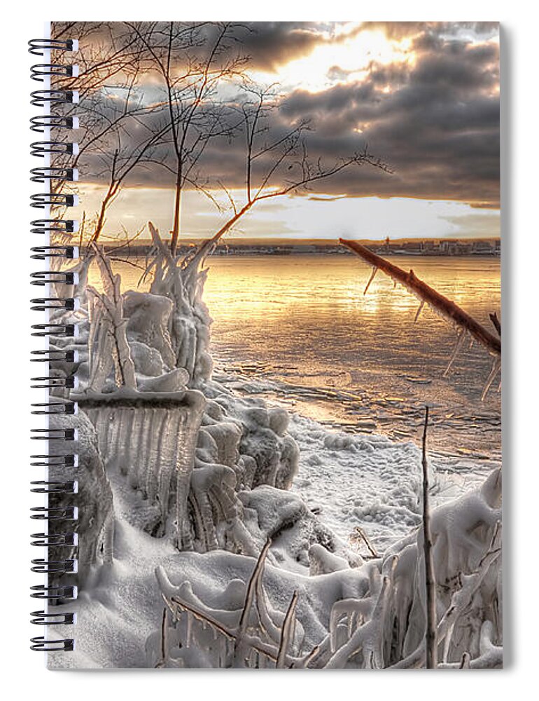 Hdr Spiral Notebook featuring the photograph Ice Forms by Brian Fisher