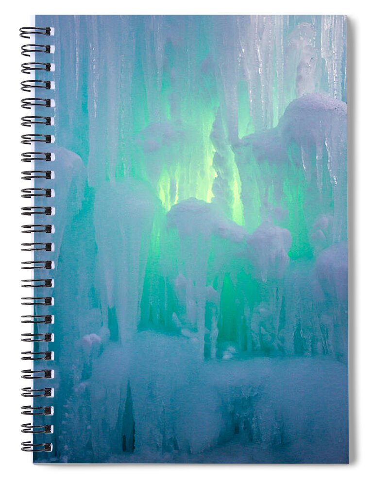  Spiral Notebook featuring the photograph Ice Glow by Christie Kowalski