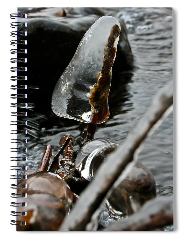 Ice Spiral Notebook featuring the photograph ICE by Joel Loftus