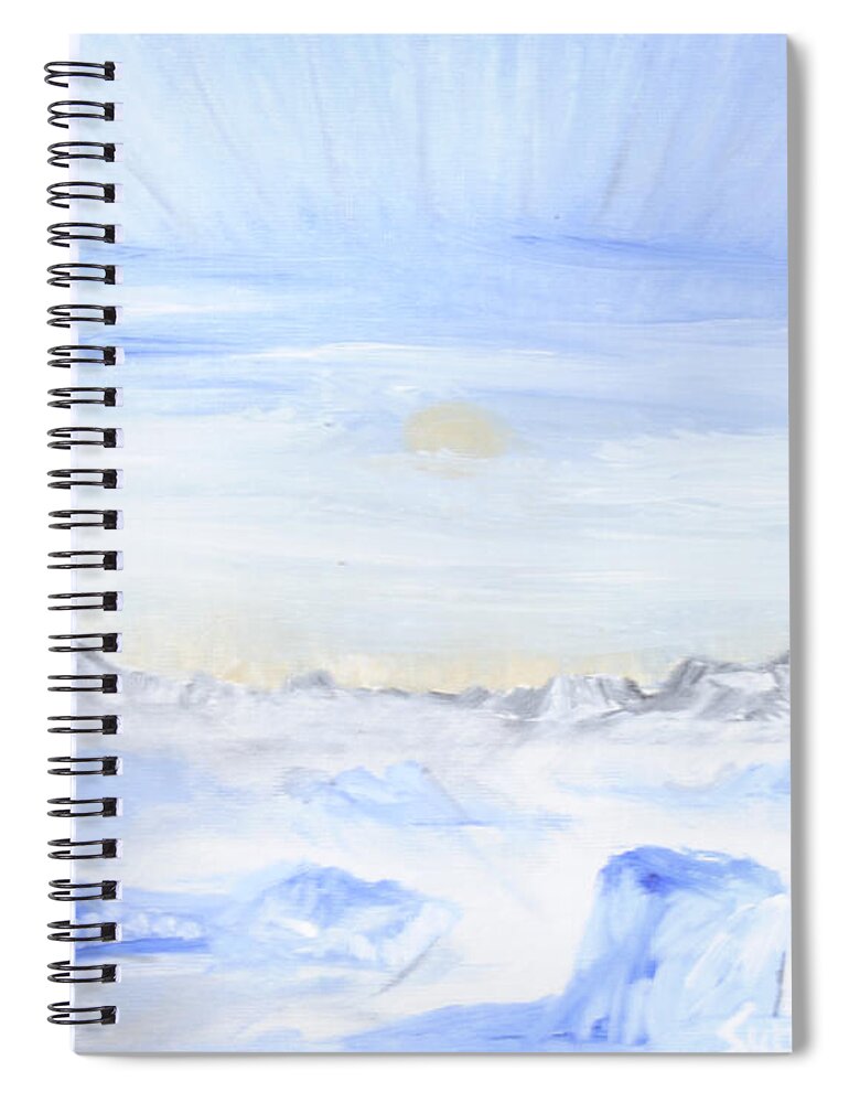 Ice Spiral Notebook featuring the painting Ice Movement by Suzanne Surber