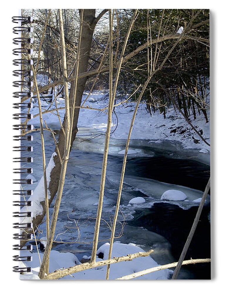 Creek Spiral Notebook featuring the photograph Ice on the Creek by Cheryl Gayser