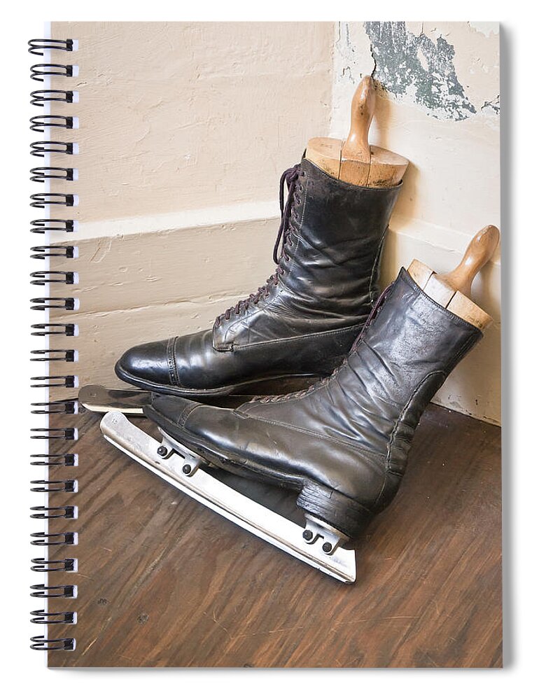 Accessory Spiral Notebook featuring the photograph Ice skates by Tom Gowanlock