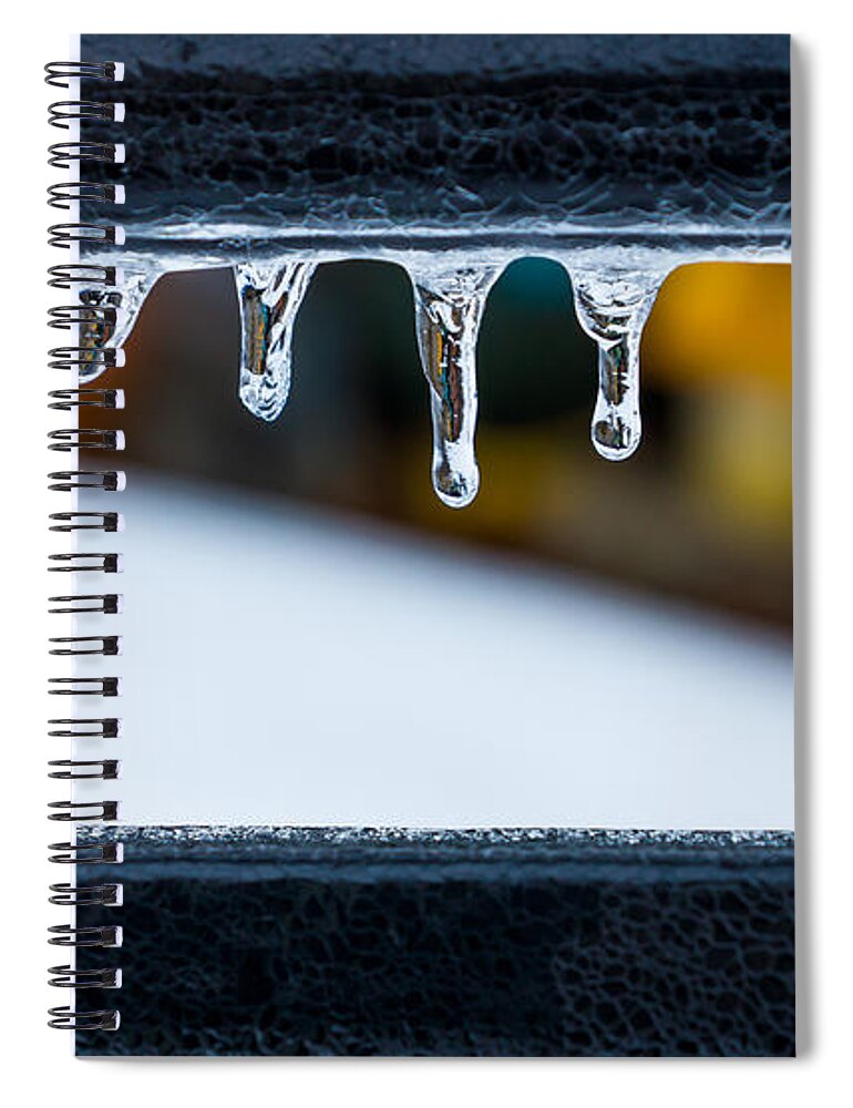 Ice Spiral Notebook featuring the photograph Ice Teeth on Colors by Photographic Arts And Design Studio