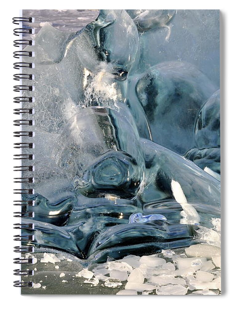 Ice Spiral Notebook featuring the photograph Iceberg Detail - Mendenhall Lake by Cathy Mahnke