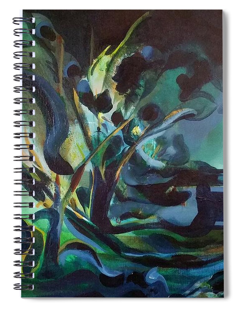 Abstract Spiral Notebook featuring the painting If by John Duplantis