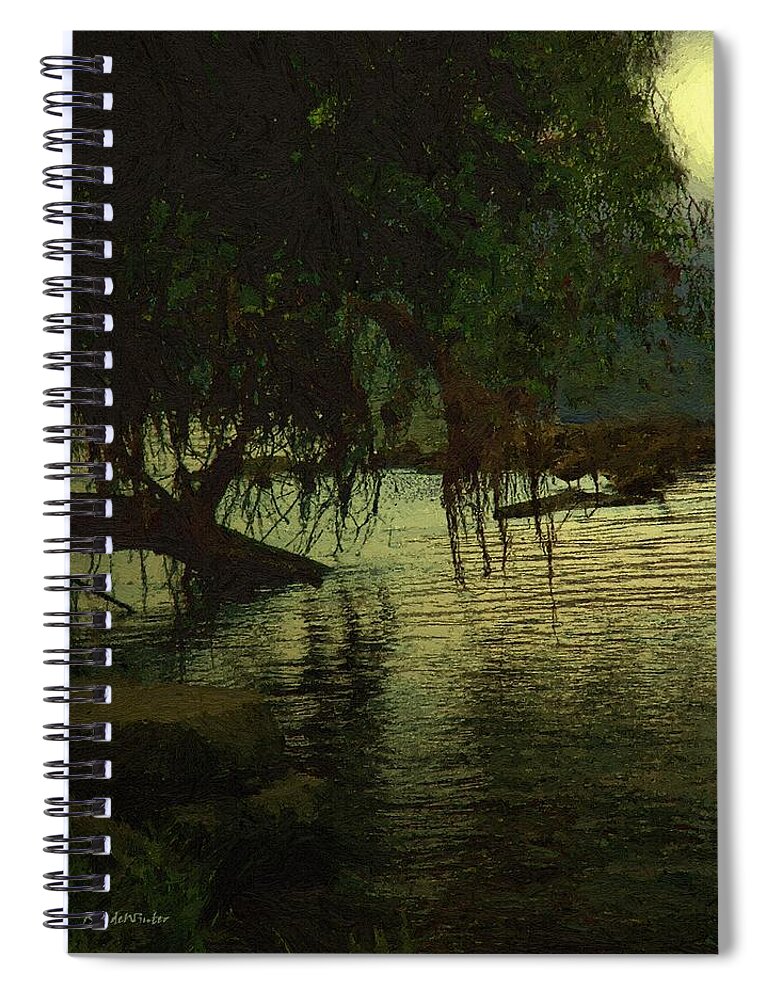 Landscape Spiral Notebook featuring the painting I'll Be Waiting by RC DeWinter