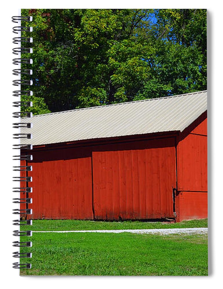 Illinois Red Barn Spiral Notebook featuring the photograph Illinois Red Barn by Luther Fine Art
