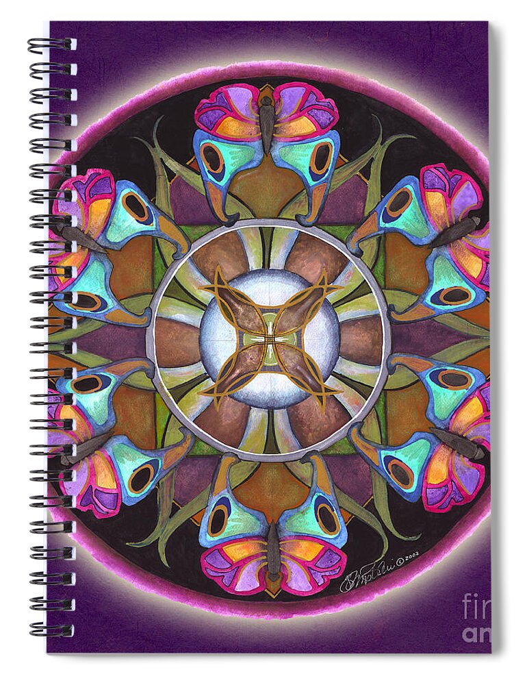 Mandala Art Spiral Notebook featuring the painting Illusion of Self Mandala by Jo Thomas Blaine