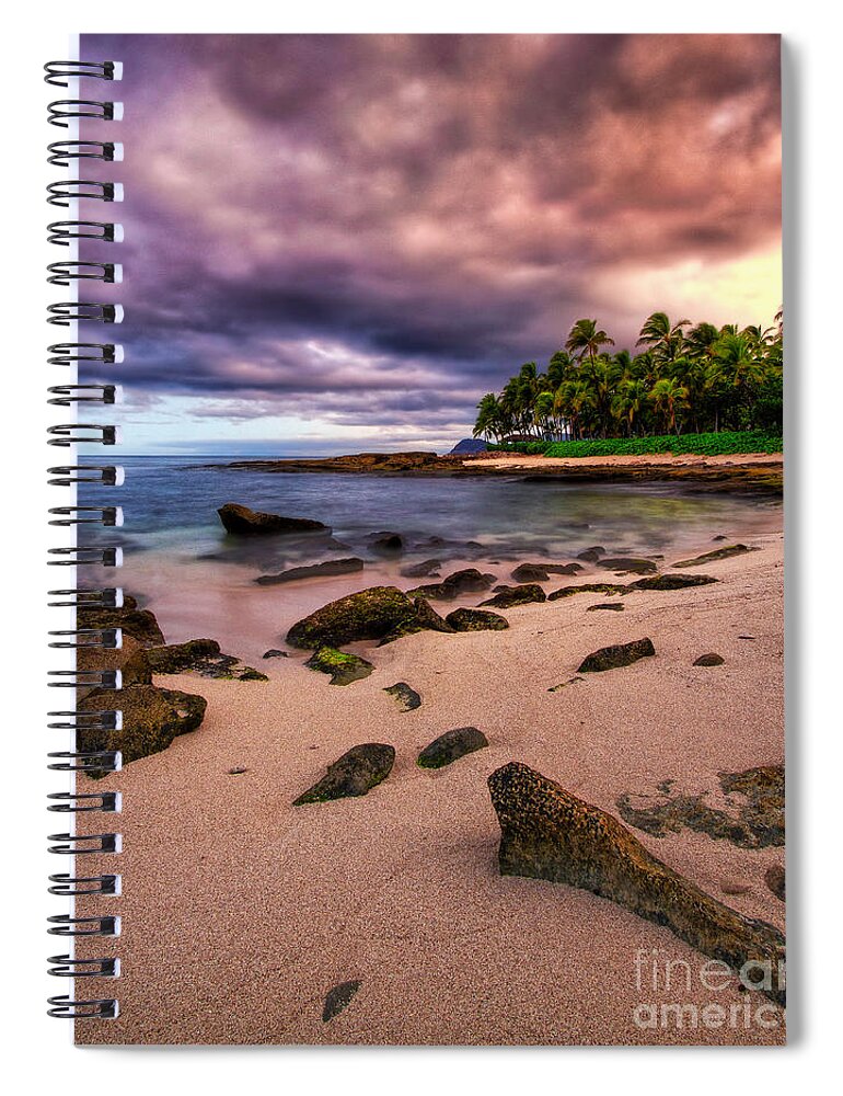 Spiral Notebook featuring the photograph Iluminated Beach by Anthony Michael Bonafede