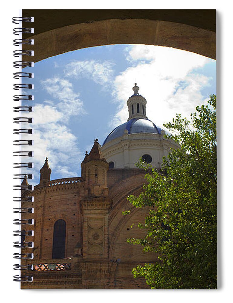 Immaculate Spiral Notebook featuring the photograph Immaculate Conception Under The Arch by Al Bourassa