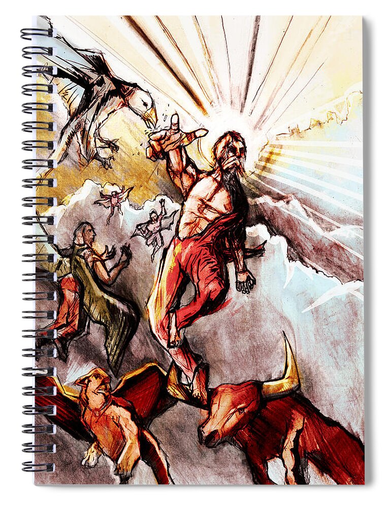 Gods Spiral Notebook featuring the painting Immortal Realized 3 by John Gholson