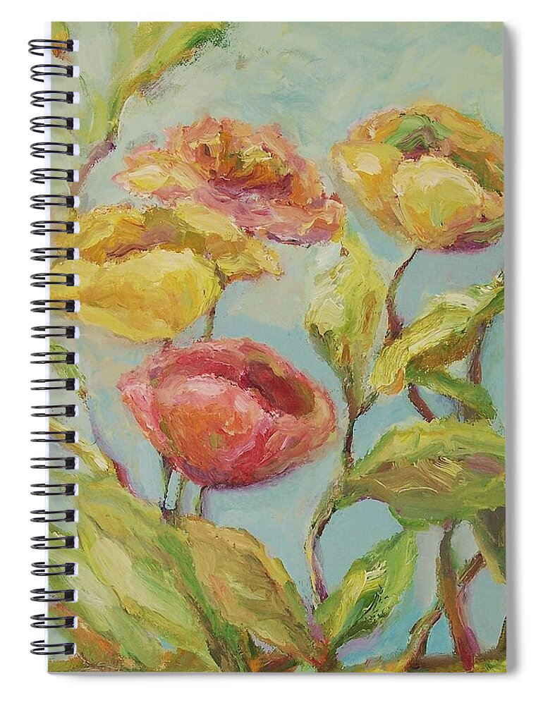 Floral Spiral Notebook featuring the painting Impressionist Floral Painting by Mary Wolf