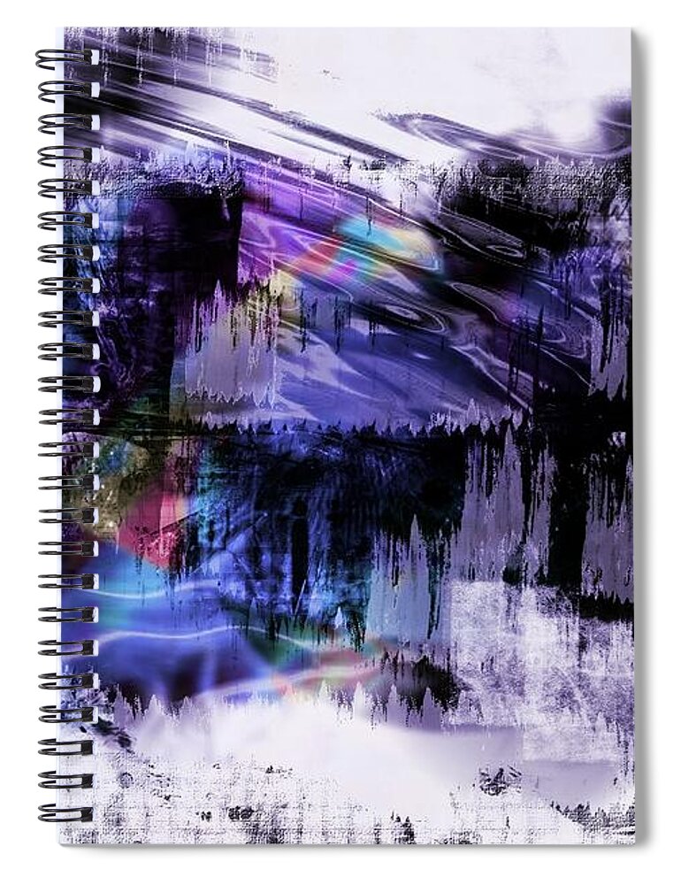 Abstract Spiral Notebook featuring the digital art In A Violet Rhythm by Art Di