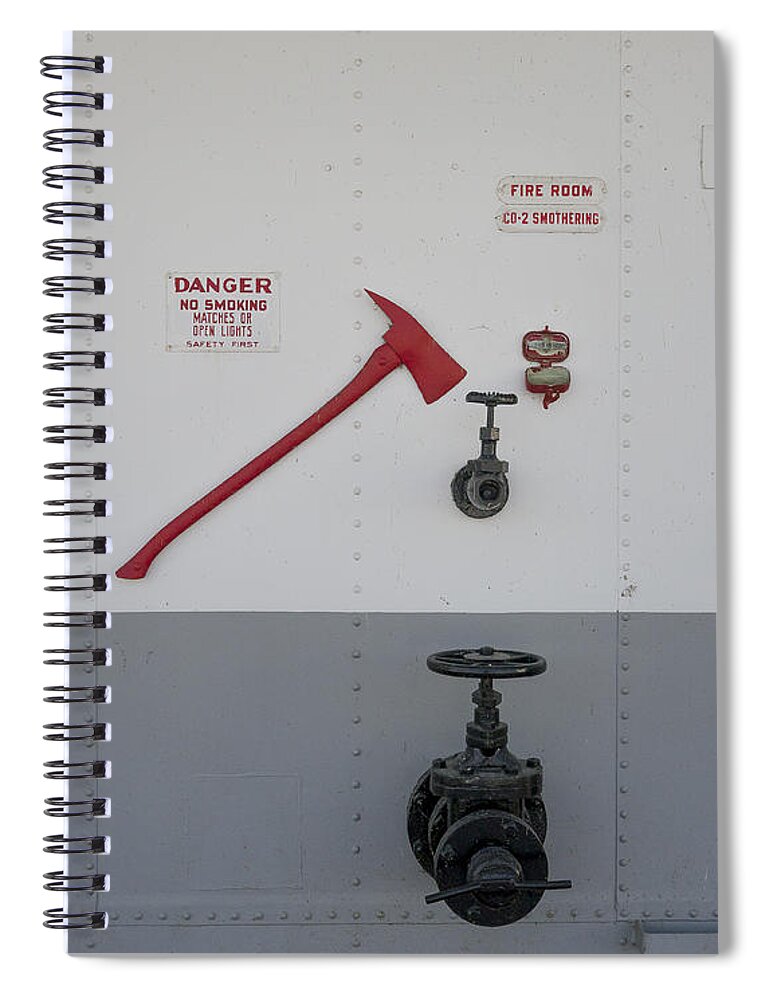 Dubuque Spiral Notebook featuring the photograph In case of fire by Steven Ralser