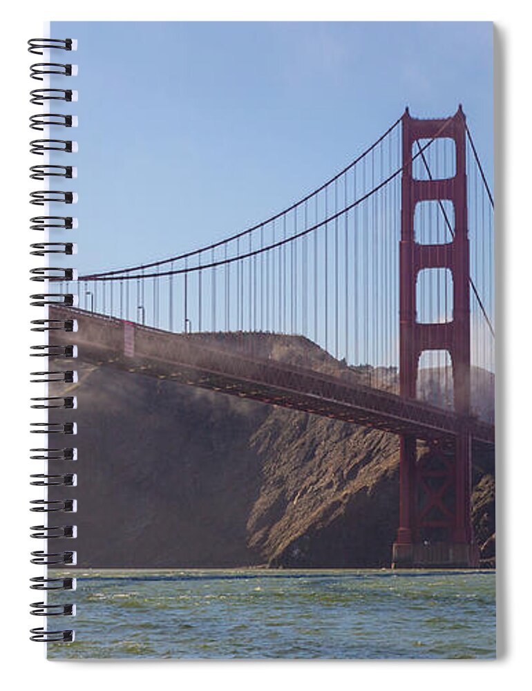 Golden Gate Bridge Spiral Notebook featuring the photograph In Flight over Golden Gate by Scott Campbell