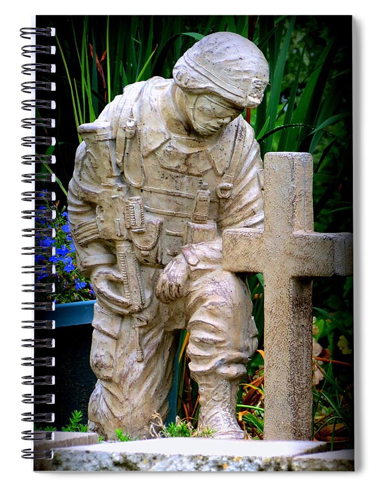 Soldier Spiral Notebook featuring the photograph In Honor Of The Wounded Warrior by Kay Novy