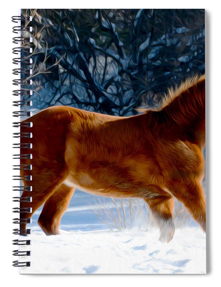 Horse Spiral Notebook featuring the photograph In motion by Tracy Winter