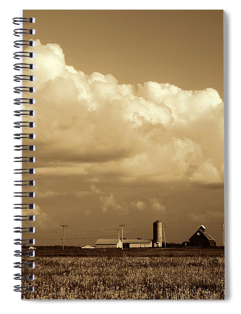 Scenic Spiral Notebook featuring the photograph In the clouds by Tom Druin