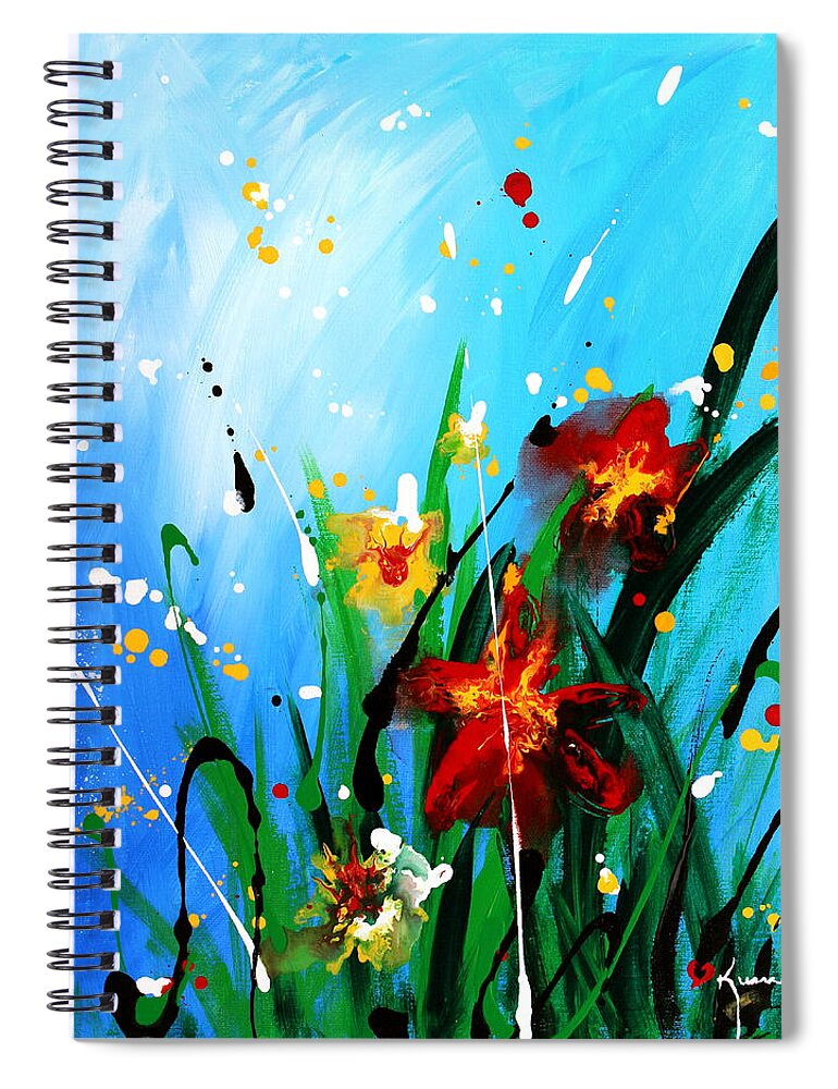 In The Garden Spiral Notebook featuring the painting In the Garden by Kume Bryant