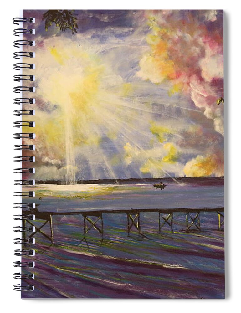 Lake Waccamaw Spiral Notebook featuring the painting In The Still Of A Dream by Stefan Duncan