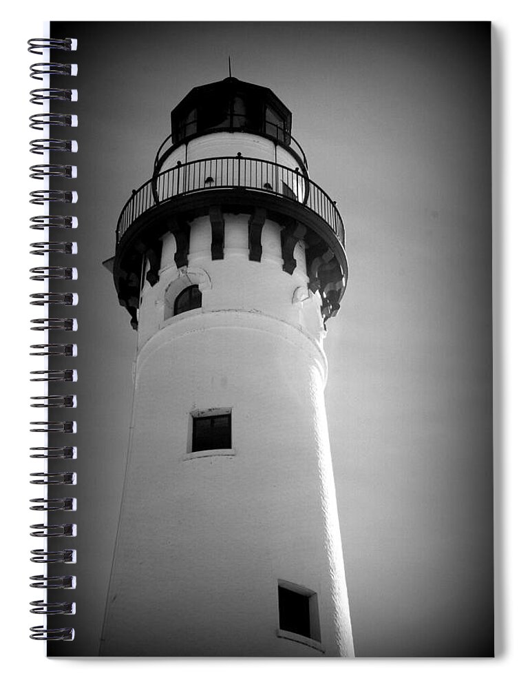 Wind Point Lighthouse Spiral Notebook featuring the photograph In The Village Of Wind Point by Kay Novy
