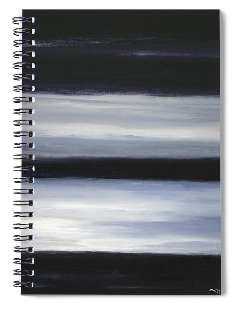 Abstract Spiral Notebook featuring the painting Indigo Blur I by Tamara Nelson
