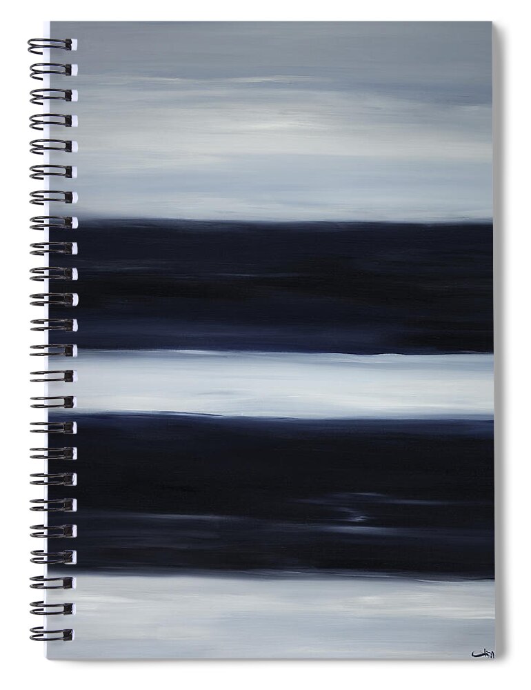 Abstract Spiral Notebook featuring the painting Indigo Blur II by Tamara Nelson