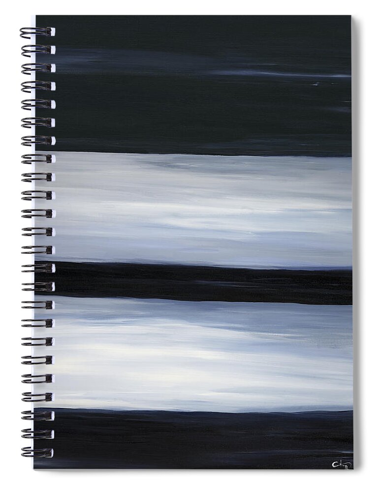 Abstract Spiral Notebook featuring the painting Indigo Blur III by Tamara Nelson