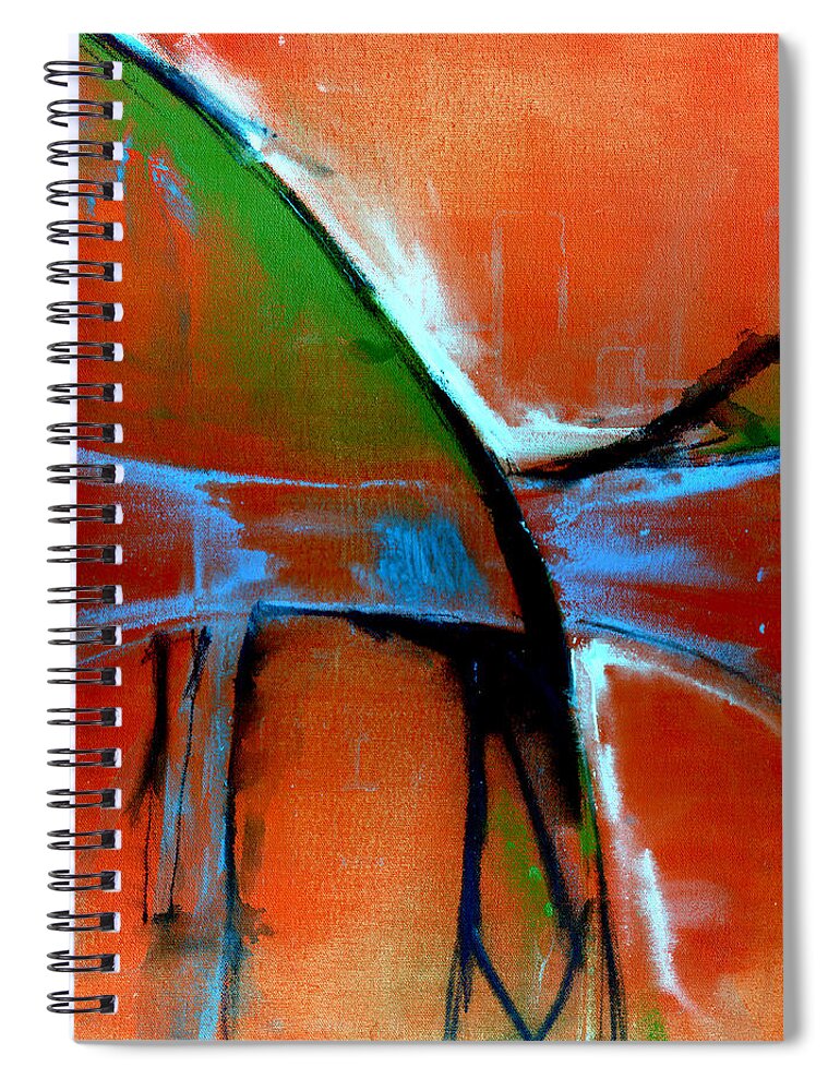 Orange Spiral Notebook featuring the painting Indigo Oranges by John Gholson