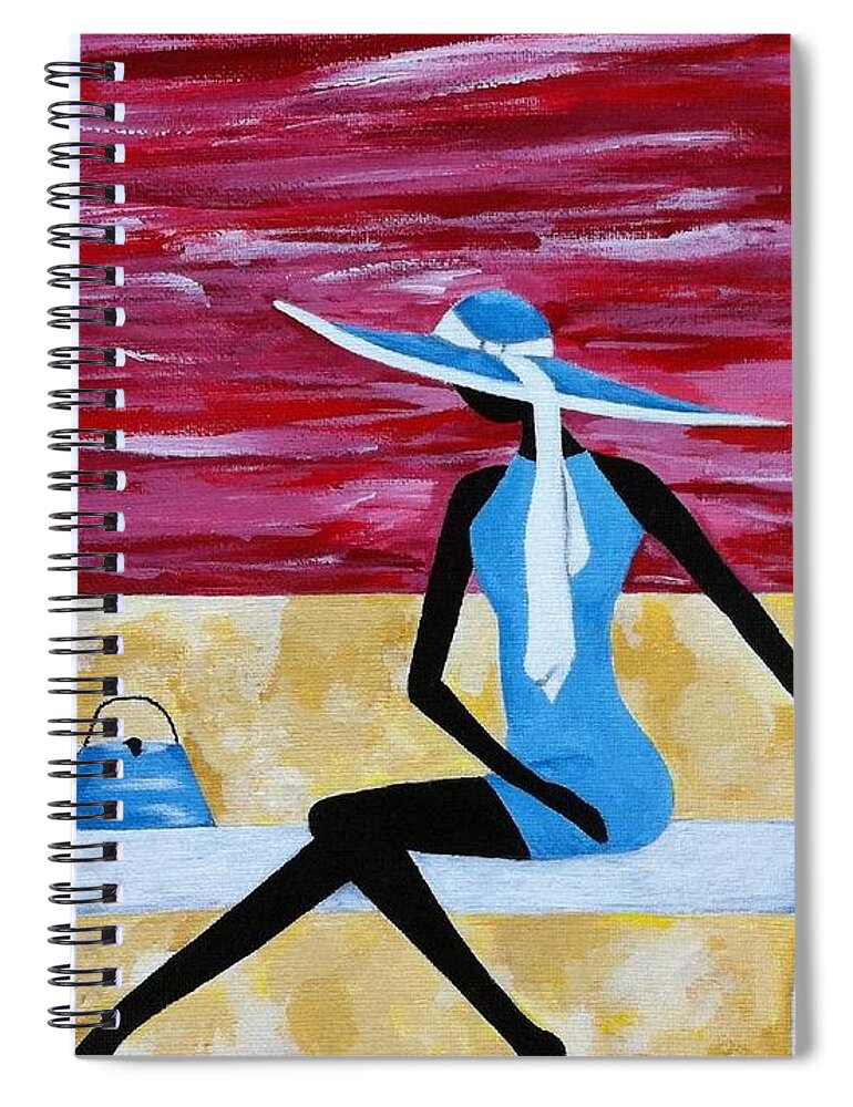 Silhouette Spiral Notebook featuring the painting Inez by Yoli Fae