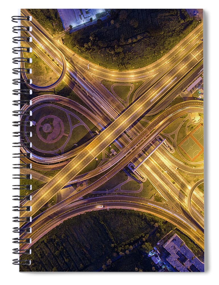 Dawn Spiral Notebook featuring the photograph Infinity Road by Thanapol Marattana