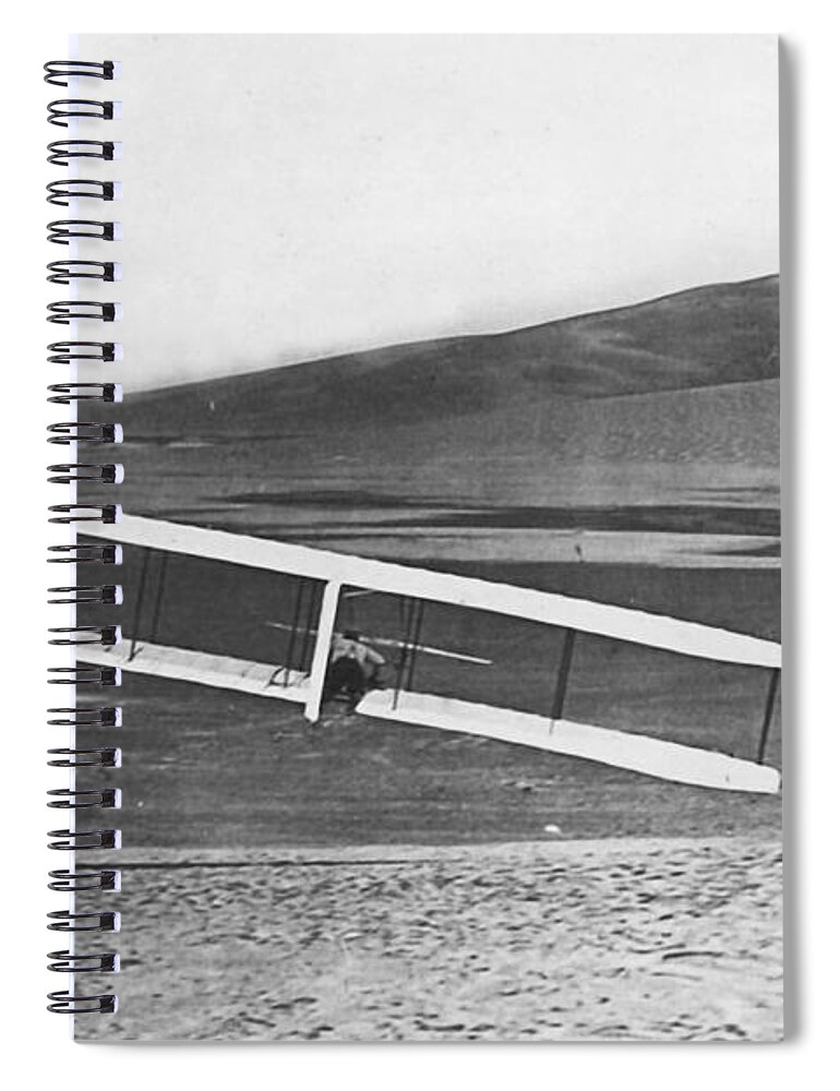 Historical Spiral Notebook featuring the photograph Inflight Turn With Wright Glider by Photo Researchers