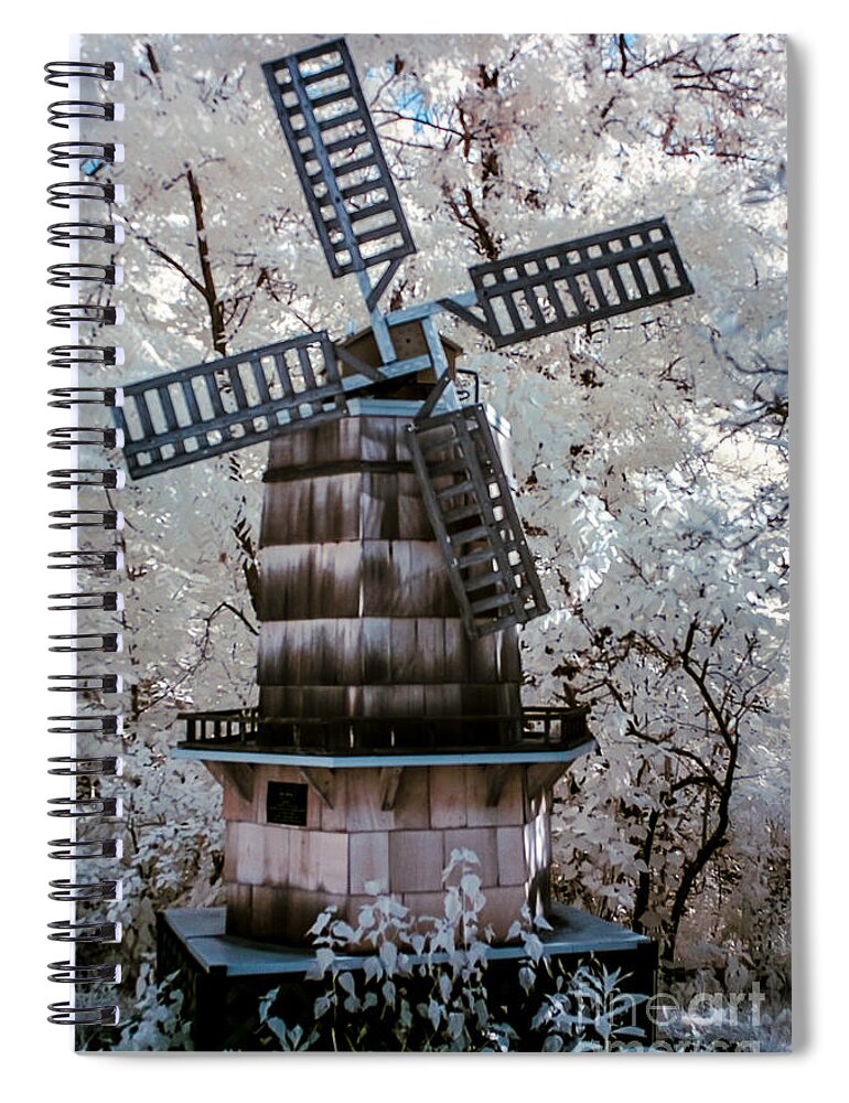 windmill Spiral Notebook featuring the photograph Infrared WindMill by Anthony Sacco