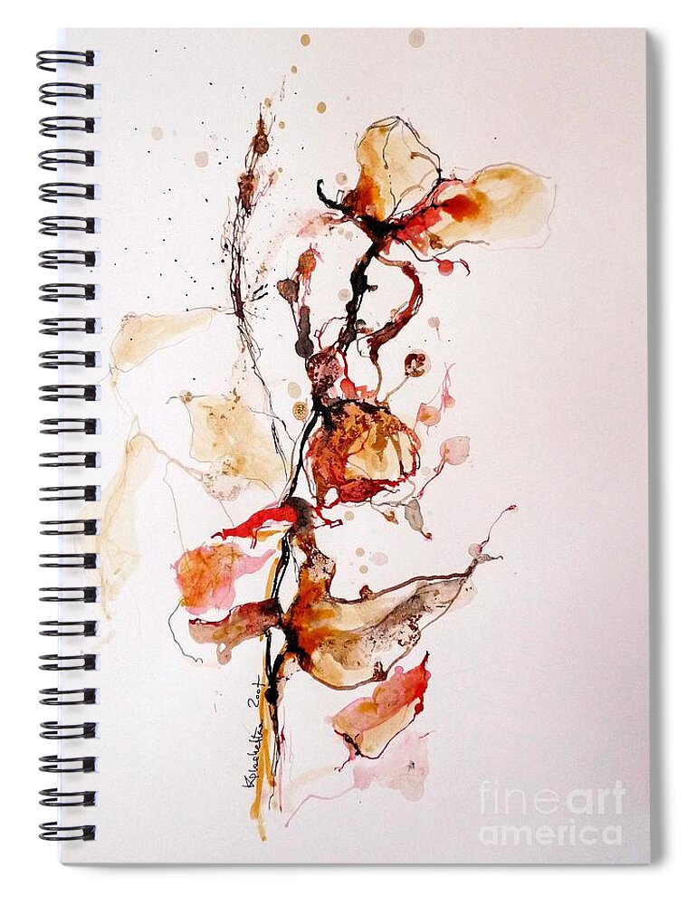 Ink Spiral Notebook featuring the drawing Ink_r1 by Karina Plachetka
