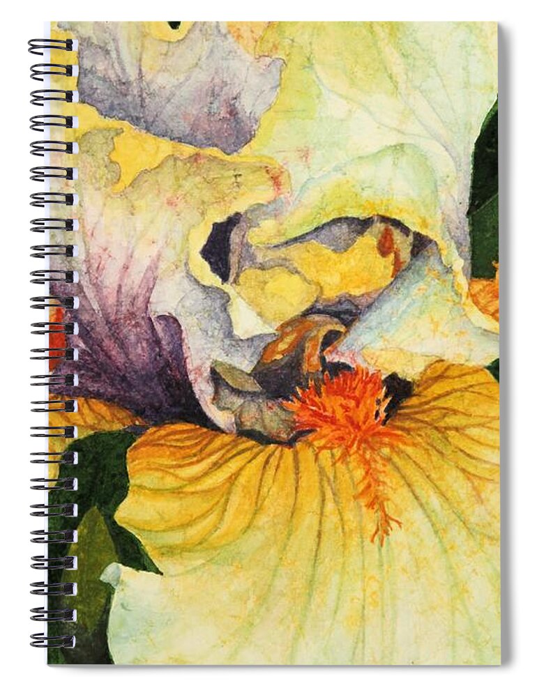 Iris Spiral Notebook featuring the painting Inner Beauty by Barbara Jewell