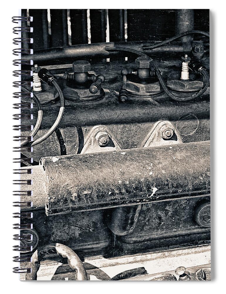 Photo Spiral Notebook featuring the photograph Inner Life of an Old Car by Jutta Maria Pusl