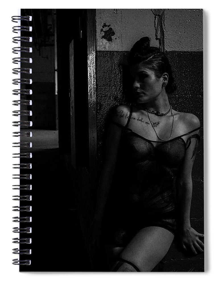 Black And White Spiral Notebook featuring the photograph Innocence Lost by Blue Muse Fine Art