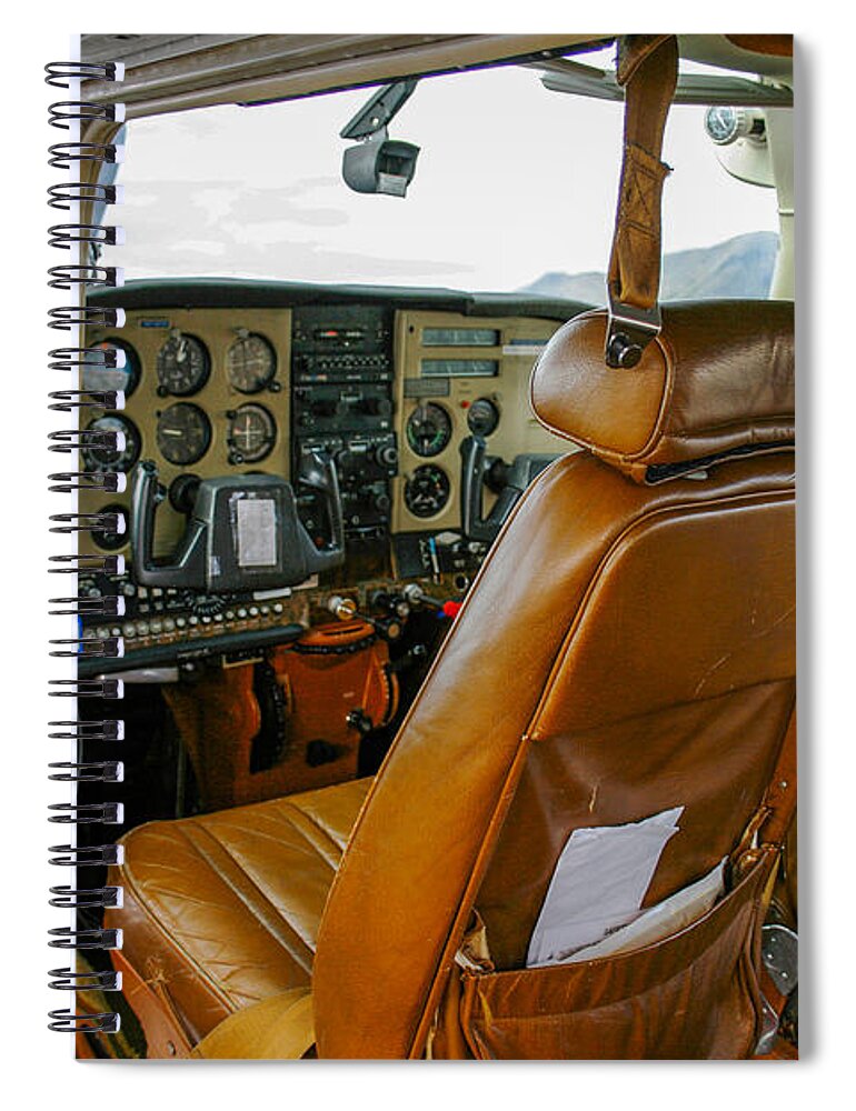 Air Spiral Notebook featuring the photograph Inside a small Cesna by Patricia Hofmeester