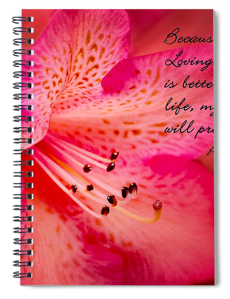 Flower Spiral Notebook featuring the photograph Inspirational Rhododendron by Mary Jo Allen