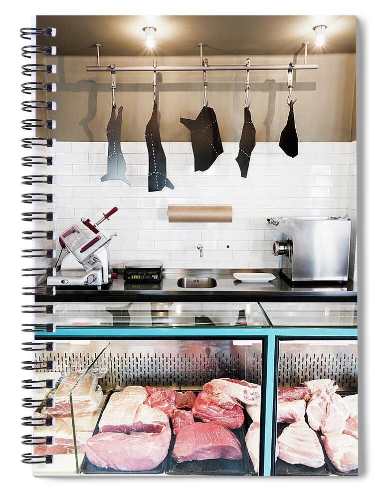 Hanging Spiral Notebook featuring the photograph Interior Of Butcher by Johner Images